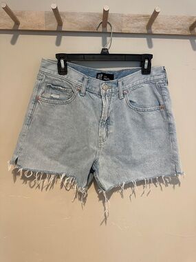 GAP Light Blue Distressed Frayed Hem Denim Shorts
